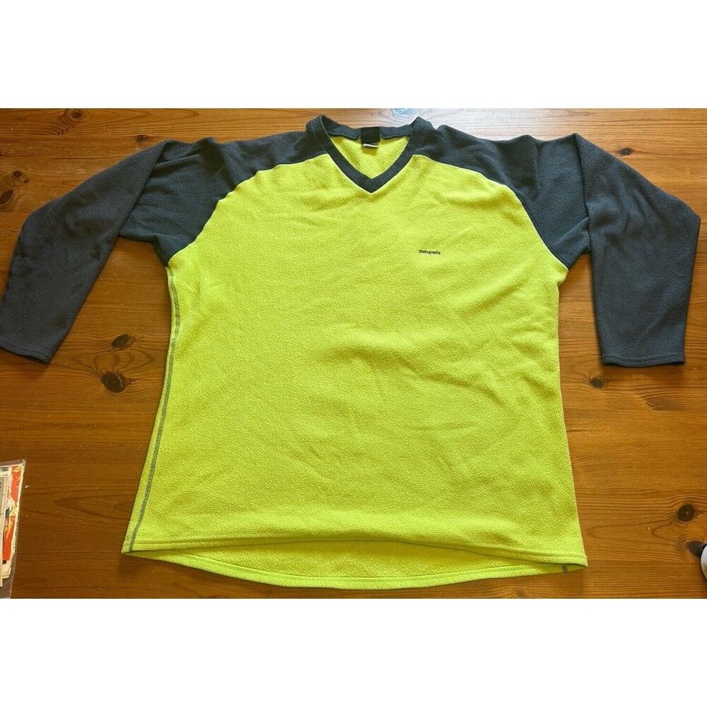 Vintage Patagonia Capilene V-Neck Fleece Base Layer Green Men's Size XL USA